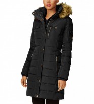 ������� Down Puffer Jacket Bubble Coat Black Gold Hood Fur Trim - �������� ������� ��������� ������ BOMBABRANDS.RU
