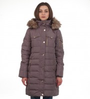 ������� Down Puffer Jacket Bubble Coat Grey Gold Hood Fur Trim - �������� ������� ��������� ������ BOMBABRANDS.RU