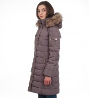 ������� Down Puffer Jacket Bubble Coat Grey Gold Hood Fur Trim - �������� ������� ��������� ������ BOMBABRANDS.RU