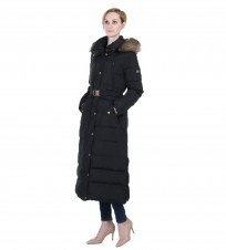    Faux Fur Trim Belted Down Maxi Puffer -     BOMBABRANDS.RU