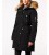   Faux Fur Trim Hooded Down Parka Coat Black